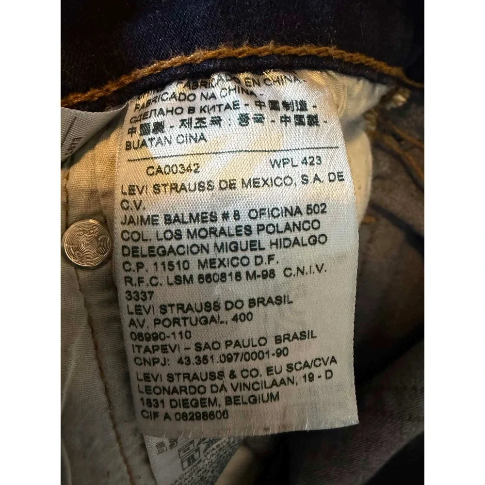 Levis 505 Regular Fit Straight Leg Jeans Mens 36x30 Dark Indigo Blue Denim
